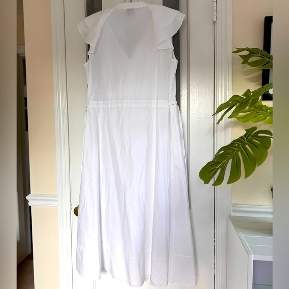 G. LABEL BY GOOP Connie Ruffle Mid-Length Dress Diner En Blanc Barbiecore - Picture 6 of 14